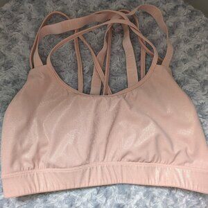 Victoria's Secret Victoria Sport Strappy Sports Bra Pink Glitter Size XS (?)